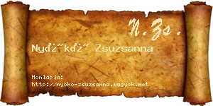 Nyókó Zsuzsanna névjegykártya